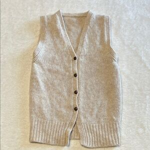 Children’s Beige Knit Button-Up Vest Handmade